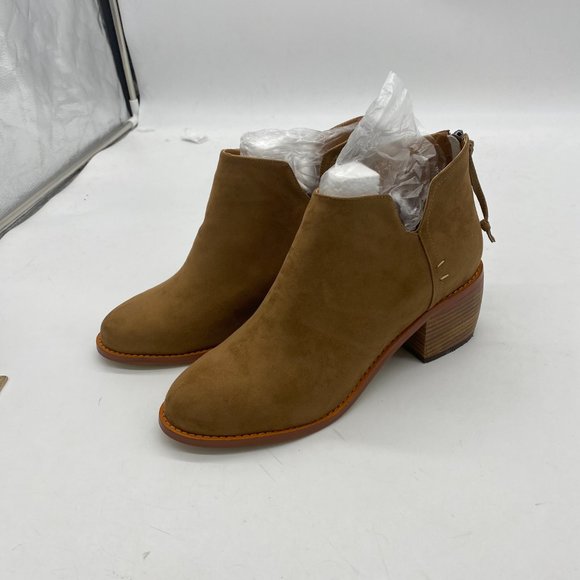 Shoes Ydn Mid Heels Ankle Bootie Almond Toe Block Low Heel Pumps